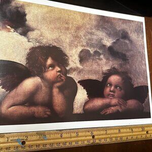 Raphael Cherub Renaissance Angel Cupid Painting Madonna Print NWT Gift XMAS